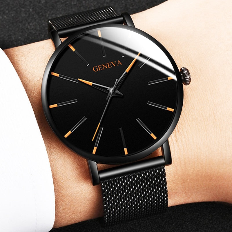 Men's Slim Stainless Steel Quartz Watch 2022